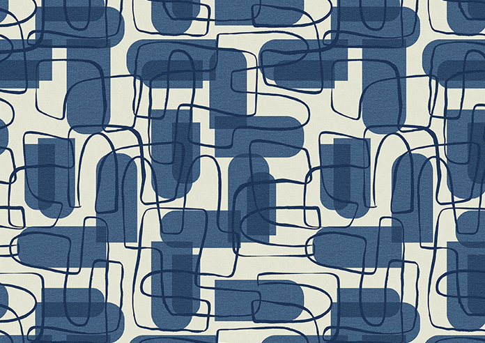 Meander, Navy - Made to Measure Curtains - Image 9